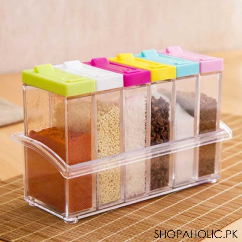 (Set of 6) Transparent Seasoning Spice Jar Set