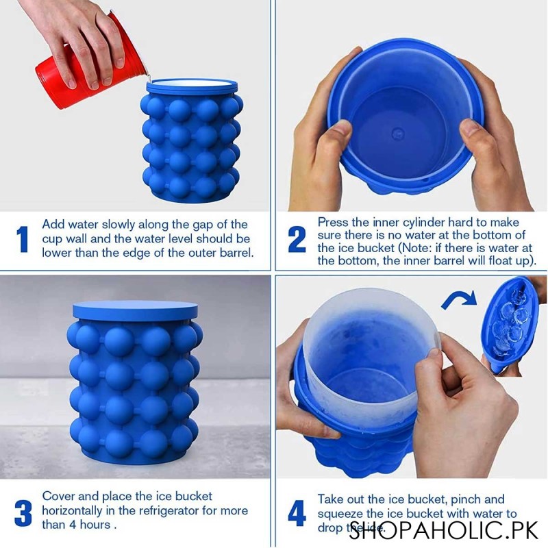 Silicone Portable Ice Cube Bucket with Lid