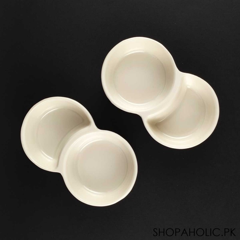 (Pack of 2) 2 Sections Round Shape Melamine Pickle Sauces Dish