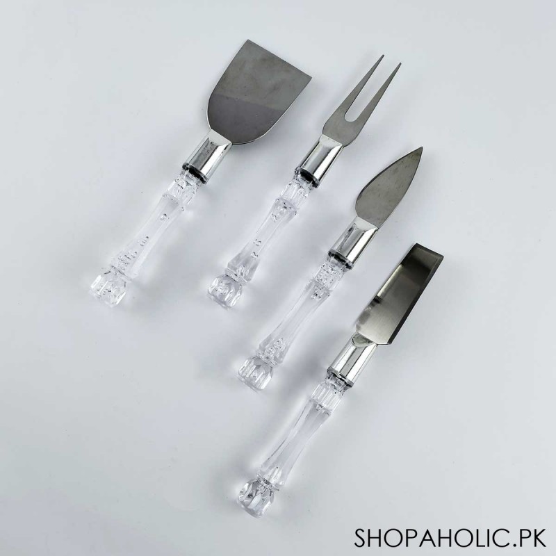 Set of 4 Cheese Knives with Acrylic Handle