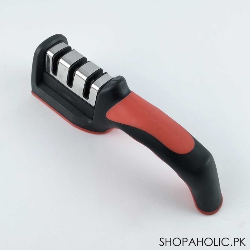 3 Stage Kitchen Knife Sharpener with Non Slip Rubber Handle