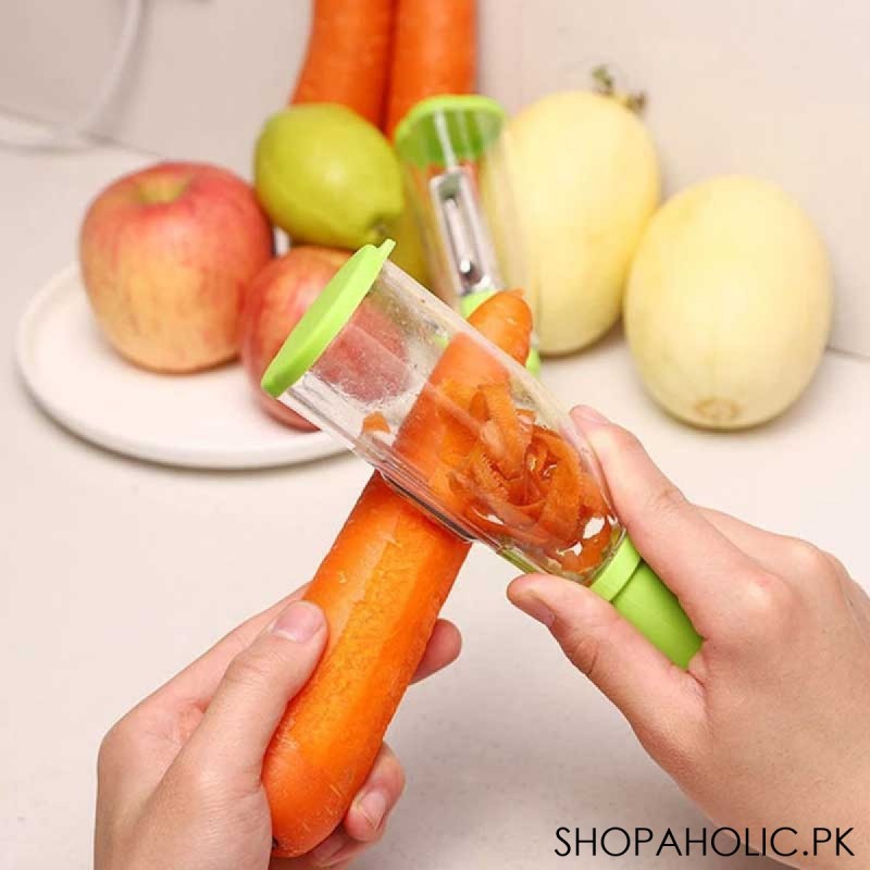 Peeler with Trash Can for Vegetable and Fruit