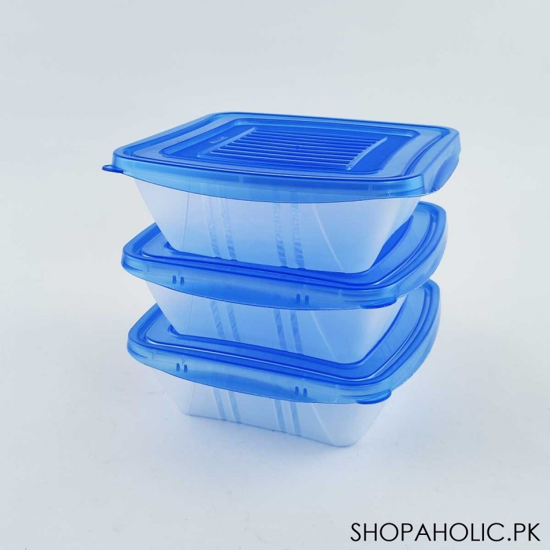 (Pack of 3) Square Storage Box Plastic