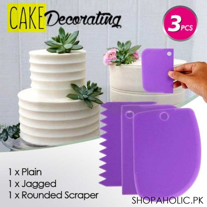 (3 Pcs) Plastic Cake Decorating Scraper