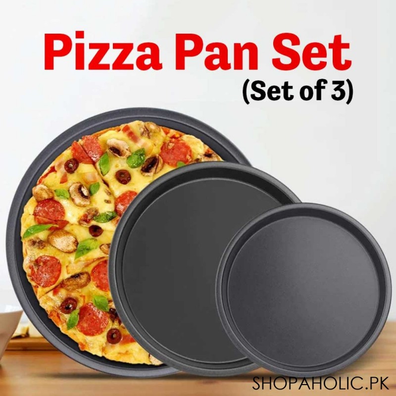 (Set of 3) Pizza Pan Set (Size: Small Medium Large)