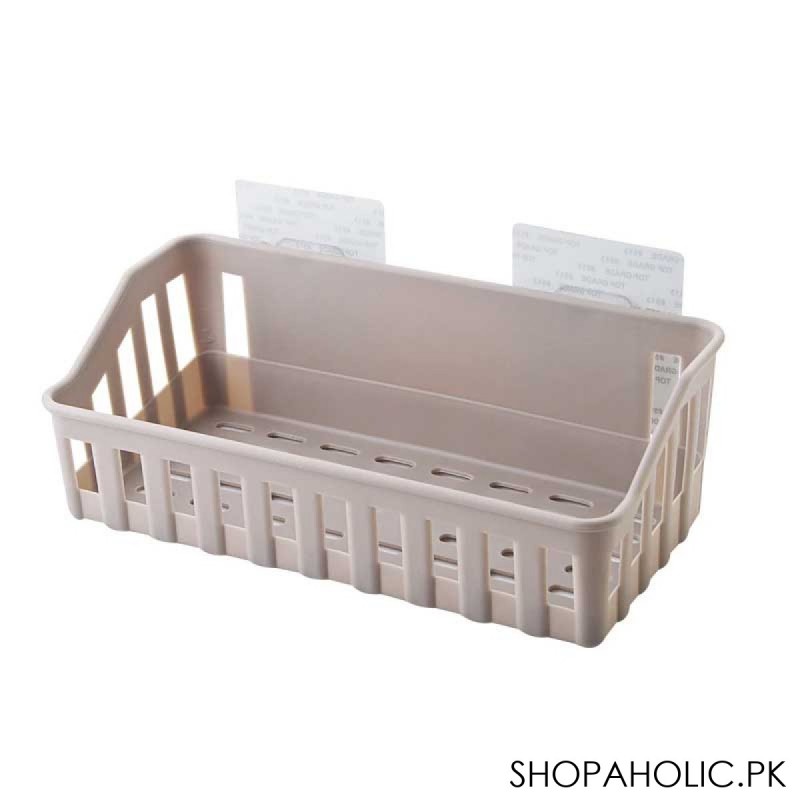 Wall Mounted Plastic Storage Rack for Kitchen and Bathroom Organizer