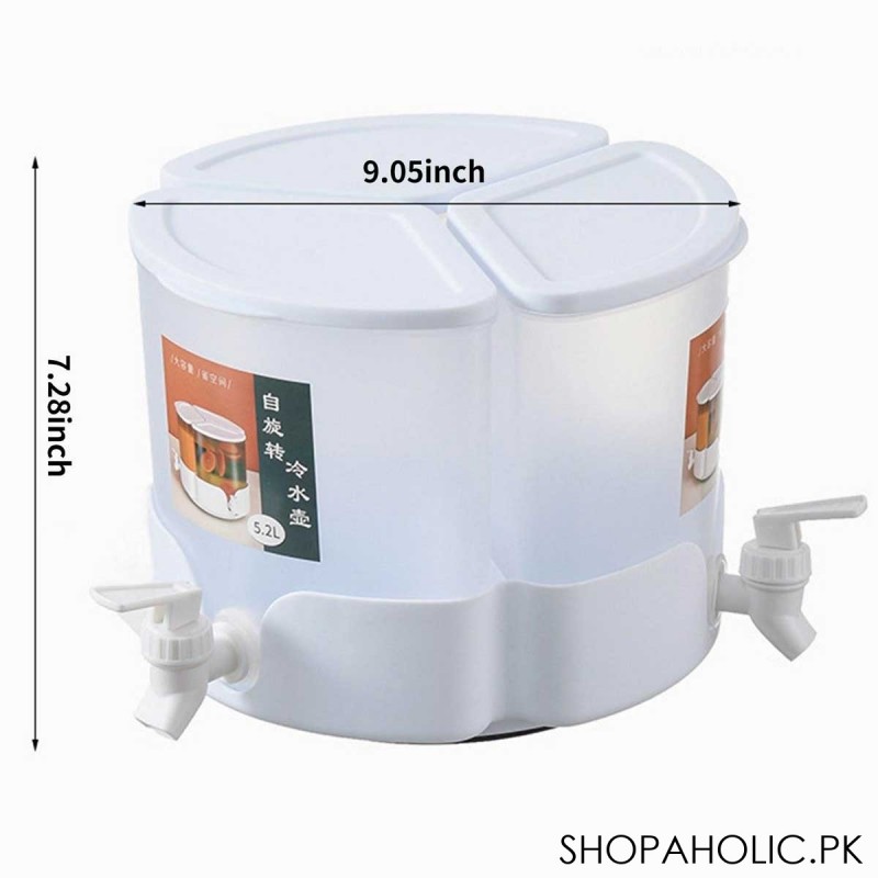 5.1L 3 Tanks Rotating Cold Beverage Dispenser with Lids and 3 Faucets for Refrigerator