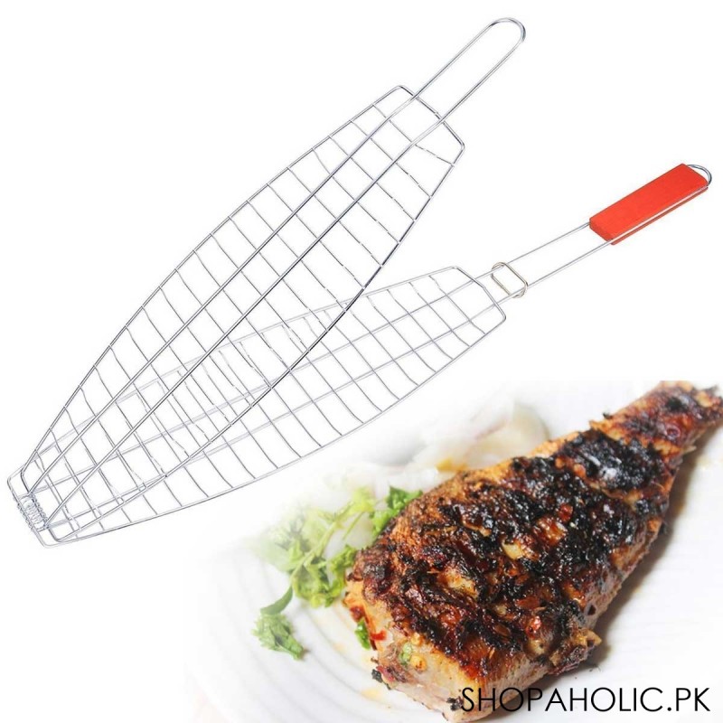 Barbeque Fish Grill with Wooden Handle