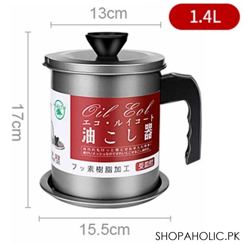1.4L Oil Filter Pot With Strainer Frying Oil Filter Container