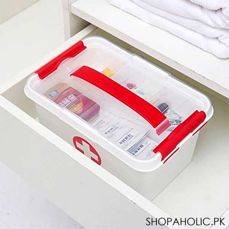 First Aid Medicine Pill Box with Handle