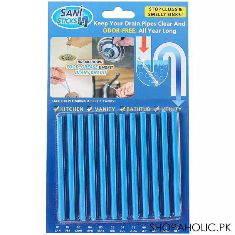 (Pack of 12) Sink and Bathroom Drain Cleaning Sticks