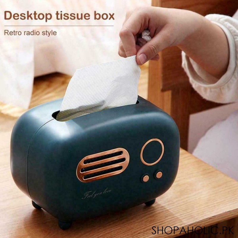 Desktop Retro Radio Style Tissue Box