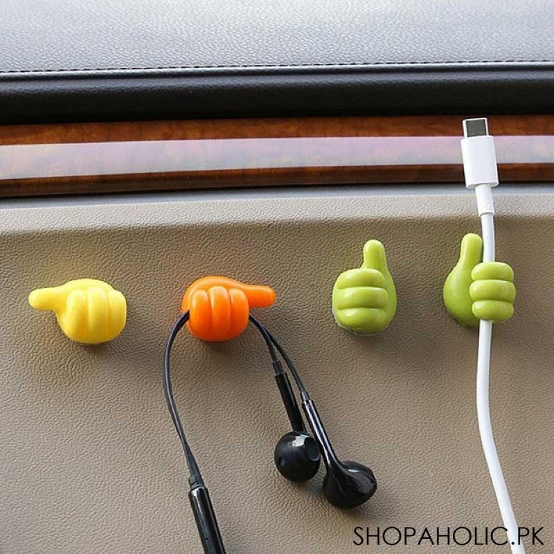 (Set of 5) Silicone Thumb Hooks Clip Cable Holder