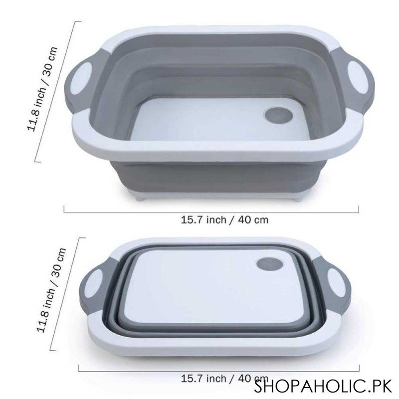 3 in 1 Collapsible Cutting Board Wash Basin and Serving Basket