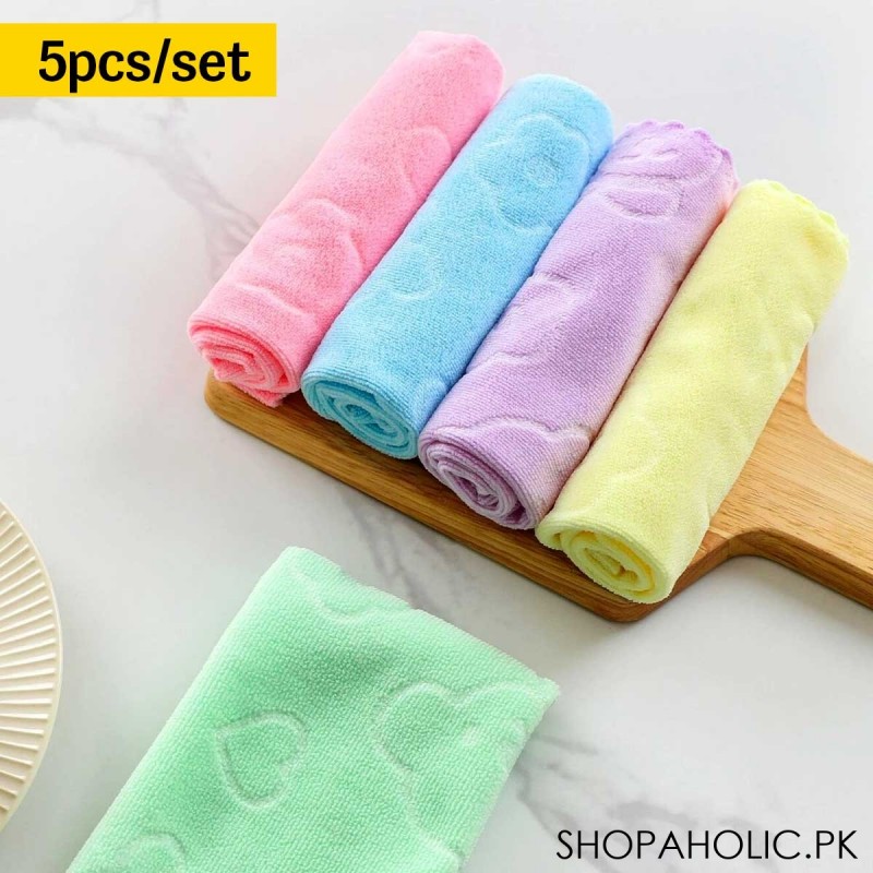 (Set of 5) Microfiber Cleaning Towel Set - Small
