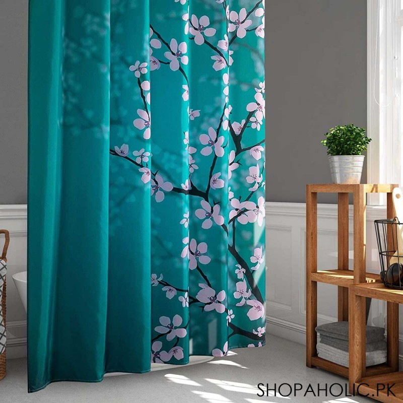 Shower Curtain with Hooks (Random Design)