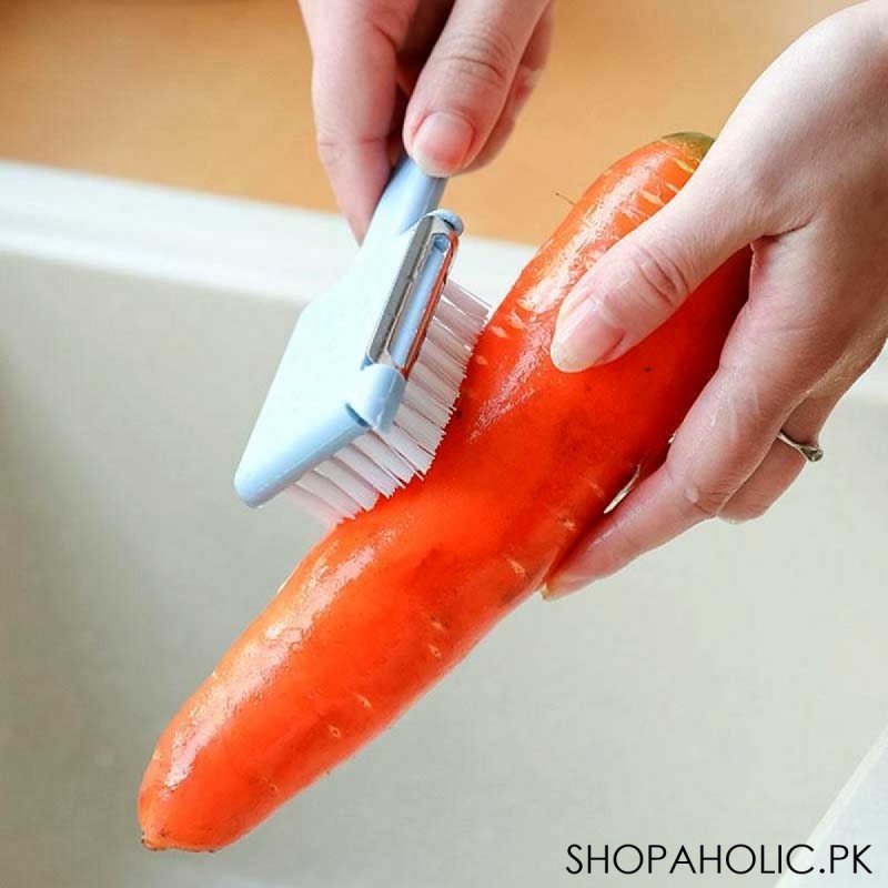 5 in 1 Multifunctional Fruit and Vegetable Digging Cleaning Slicer Peeler and Brush