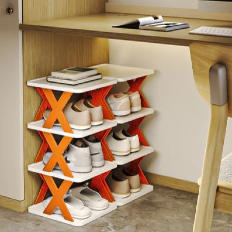 6-Layer Stackable Vertical Space-Saving Shoe Storage Rack Organizer