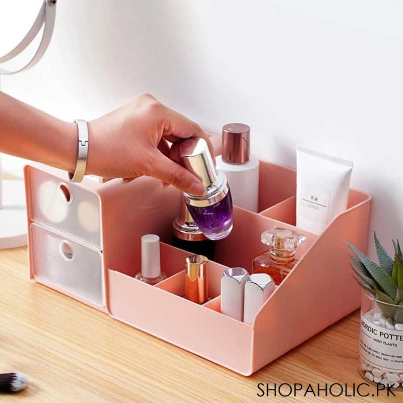 Desktop Cosmetic Storage Box with Drawers and Compartments for Dressing Table