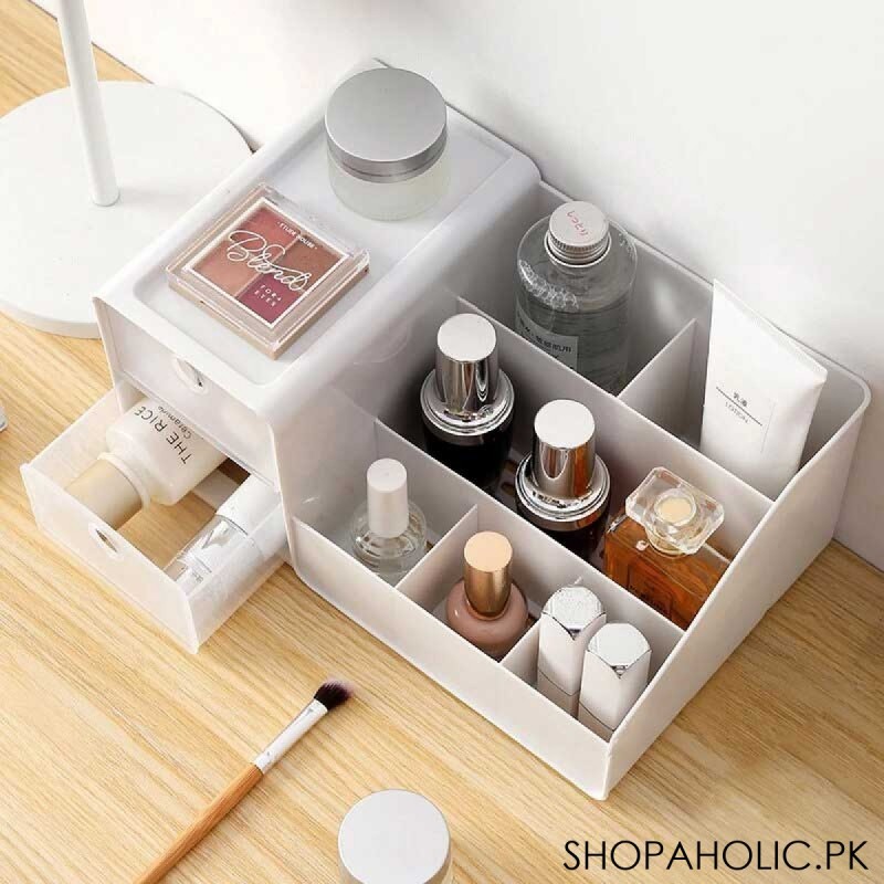 Desktop Cosmetic Storage Box with Drawers and Compartments for Dressing Table
