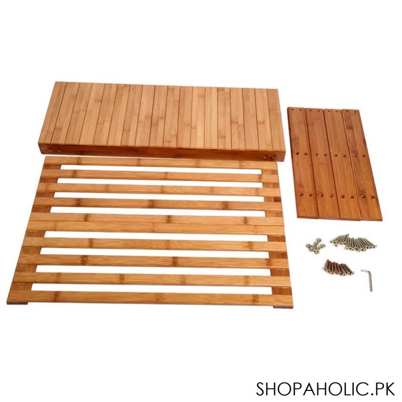 Bamboo Wooden Shoe Rack with Sitting Stool