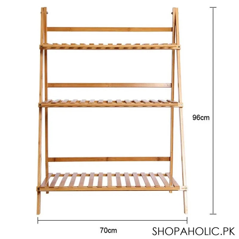 Buy 3 Layers Wooden Flower Plant Pots Rack Price in Pakistan