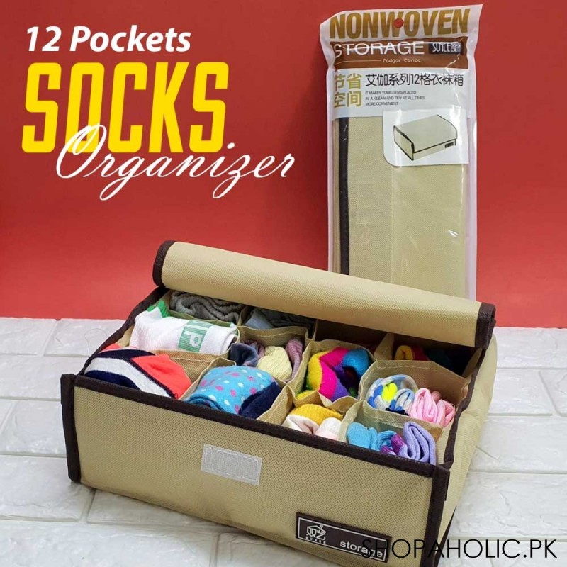 12 Pockets Nonwoven Storage Socks Organizer