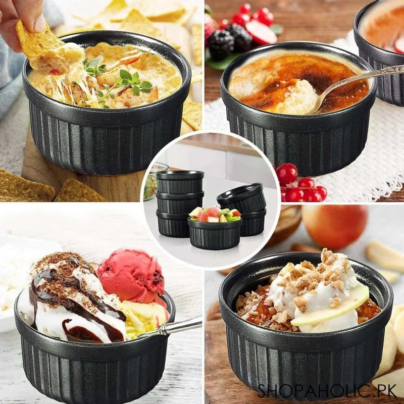 Buy (Set of 6) Ceramic Ramekins Set (Black) in Pakistan