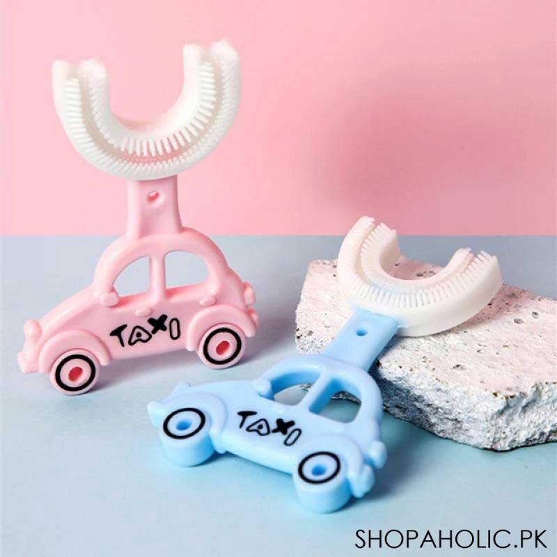 U Shaped Car Taxi Toddler Toothbrush Silicone Brush Cleaning Teeth for Kids
