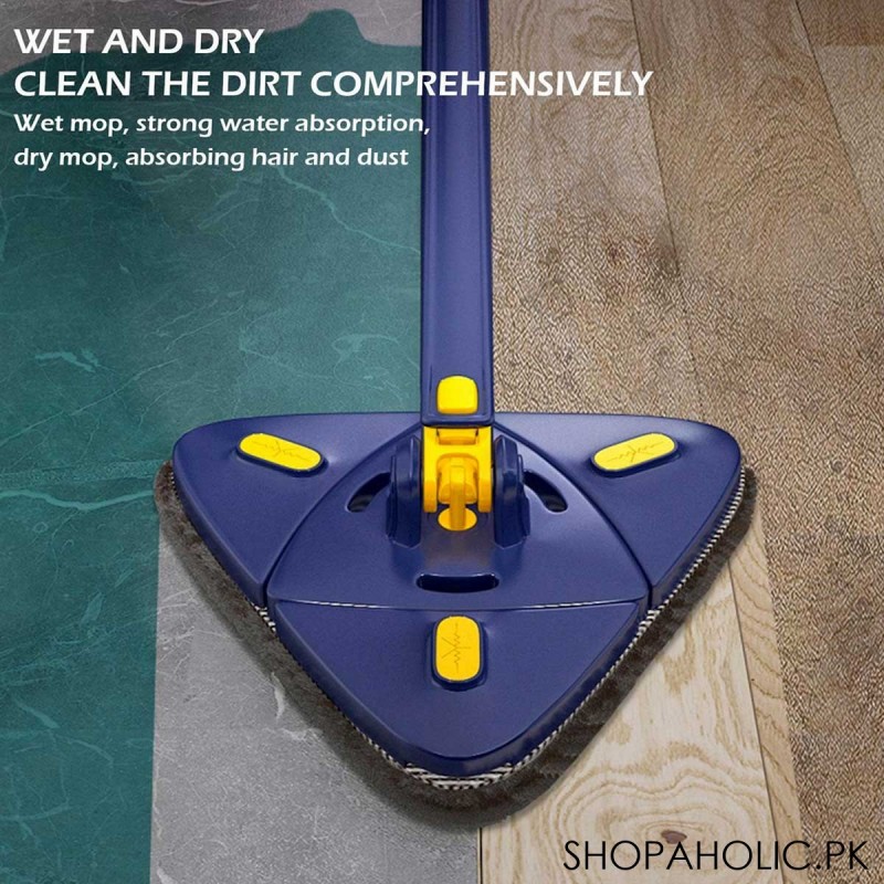360 Rotatable Adjustable Triangle Cleaning Mop with Twist Squeeze