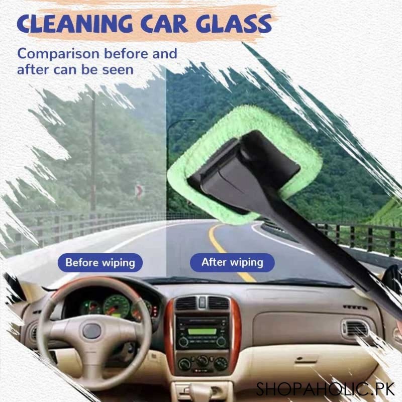 Long Handle Car Window Windshield Cleaning Duster with Washable Cloth