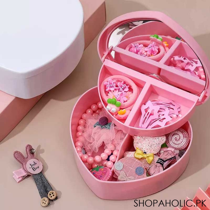 Heart Shaped Jewelry Storage Box with Mirror