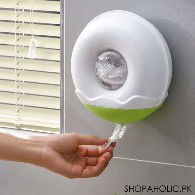 Wall Mounted Disposable Food Cover and Shower Cap Storage Box Organizer