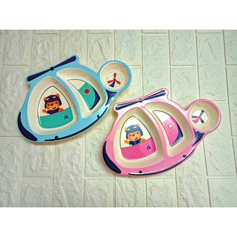 Imperial High Quality Baby Feeding  Helicopter 3 Partition Dish for Kids
