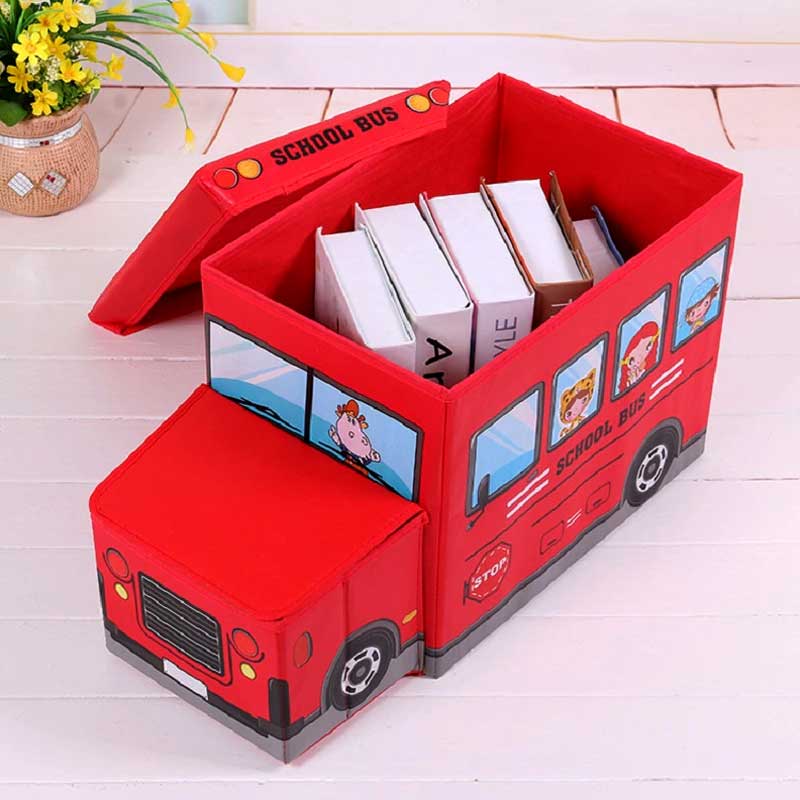 Foldable School Bus Storage Organizer Box
