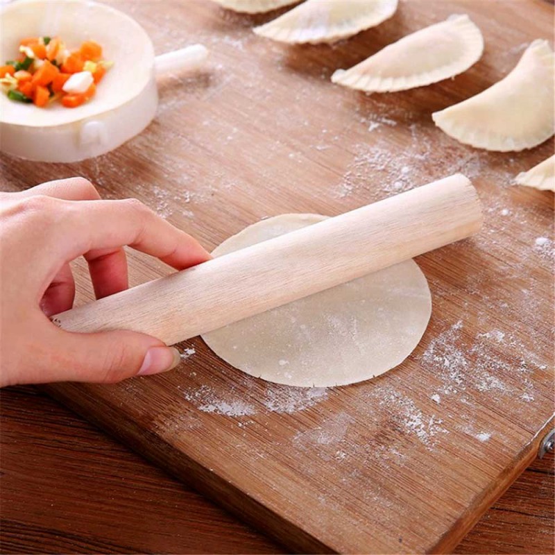 (Set Of 3) Dumpling Mould and Wooden Rolling Pin