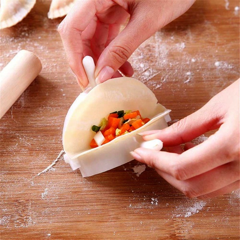 (Set Of 3) Dumpling Mould and Wooden Rolling Pin