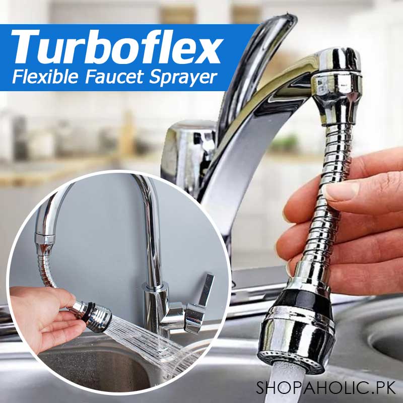 Turbo Flex 360-Degree Rotatable Flexible Faucet Sprayer