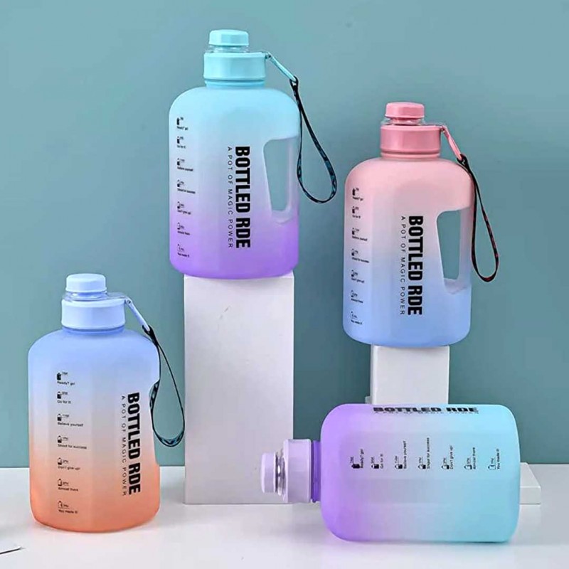 2.2L Large Capacity Travel Motivational Water Bottle with Time Marker