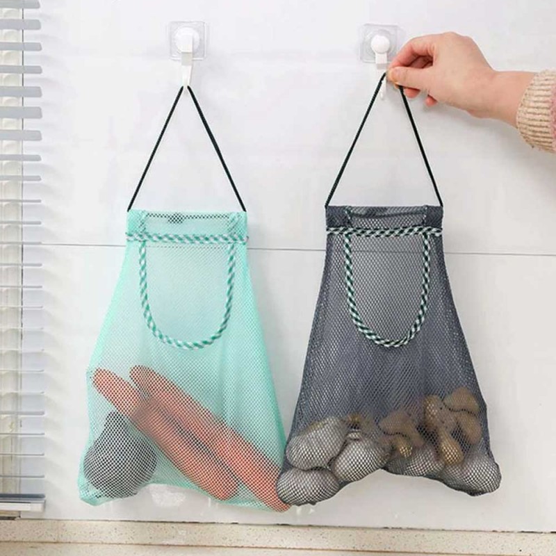 Multipurpose Hanging Vegetable and Fruit Storage Net Bag Organizer for Kitchen