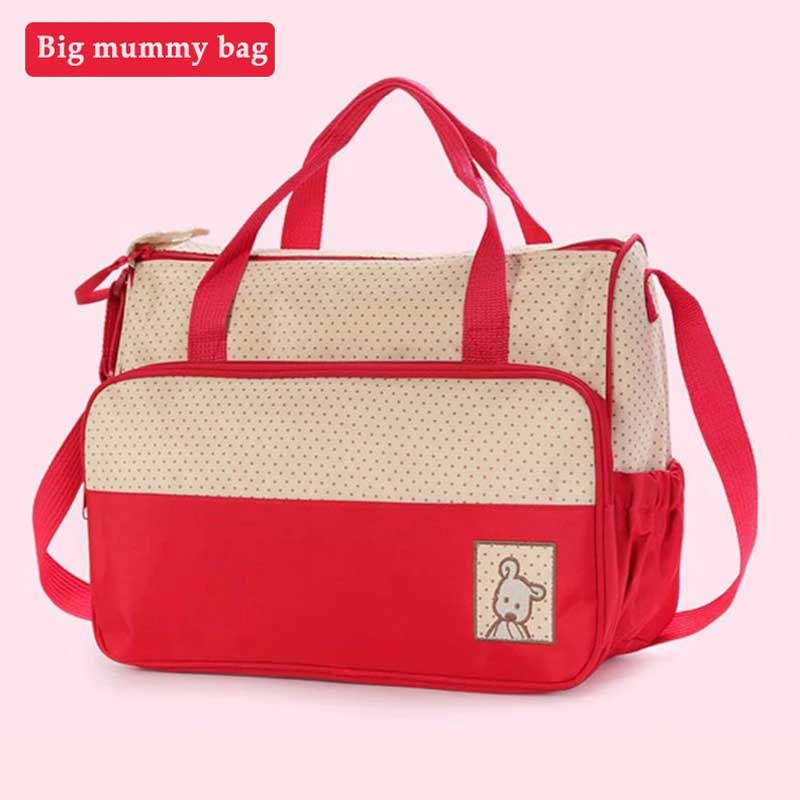 Set of 5 Mommy Bags (Big Bag, Medium Bag, Thermos Bag, Food Separate Bag, Thick Urine Pad)