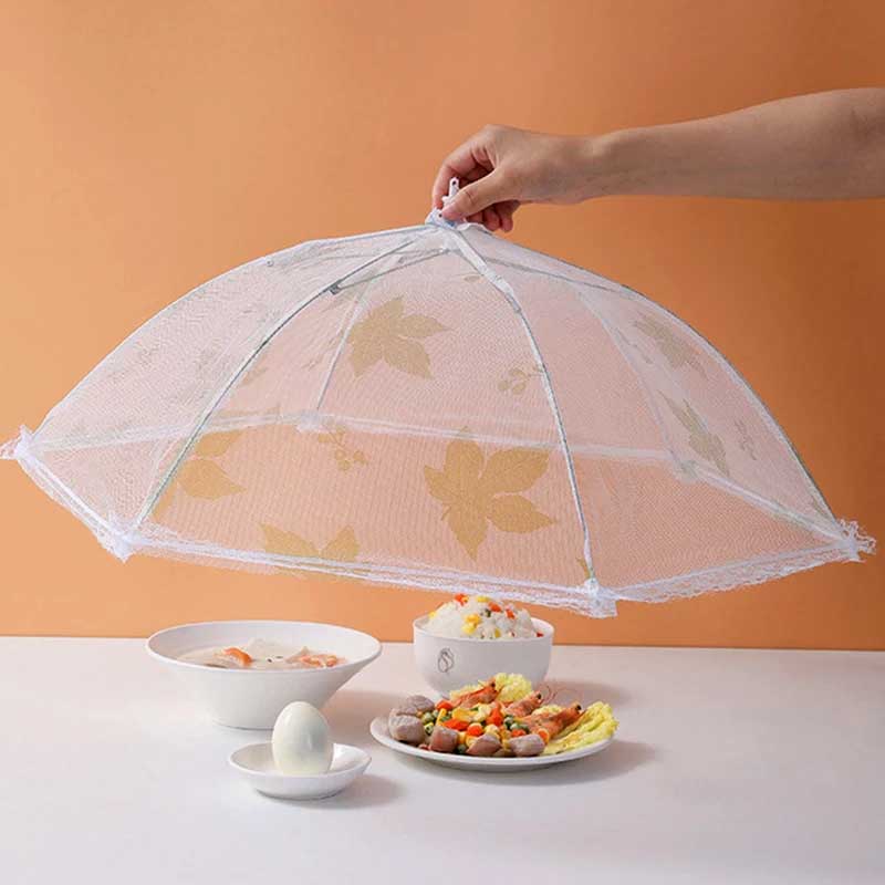 Pop-up Umbrella Collapsible Mesh Net Food Cover (Random Design)