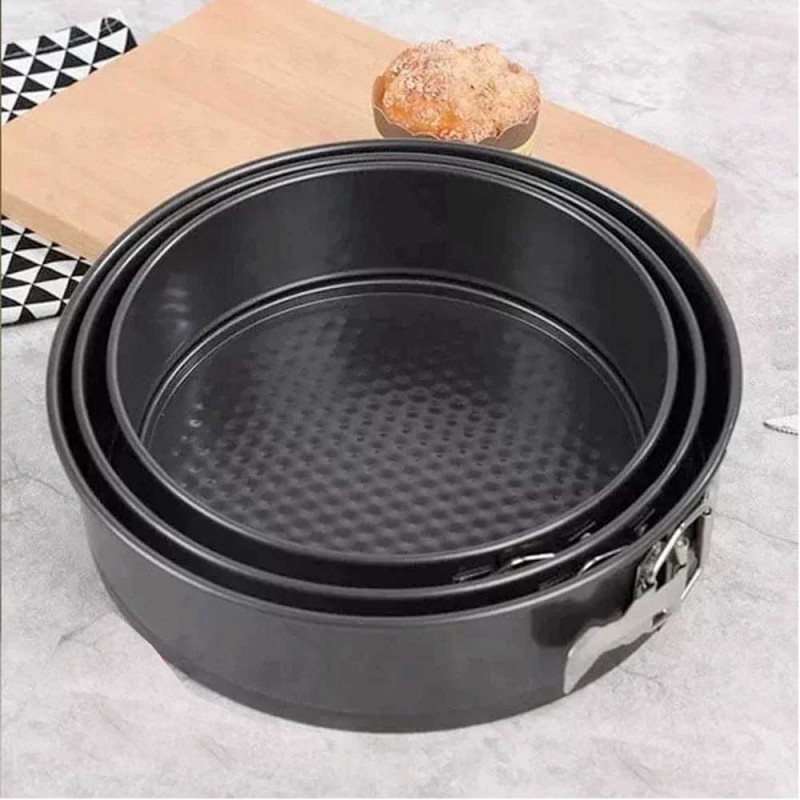 3pcs Round Shape Non-stick Cake Mould with Removable Base