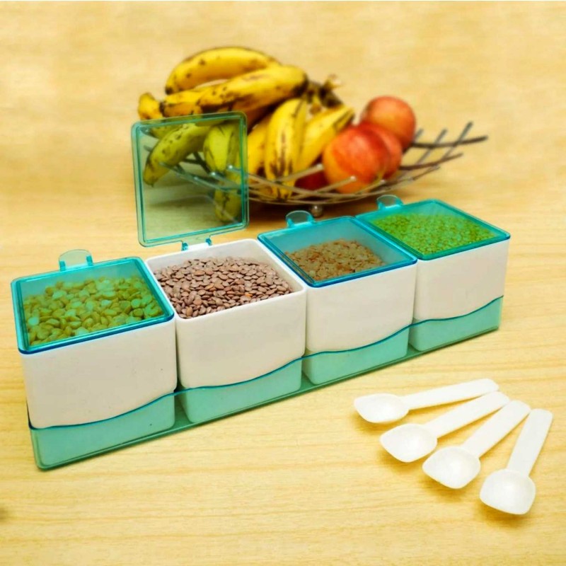 Set of 4 Chilleez Spice Case with Seasoning Box Tray