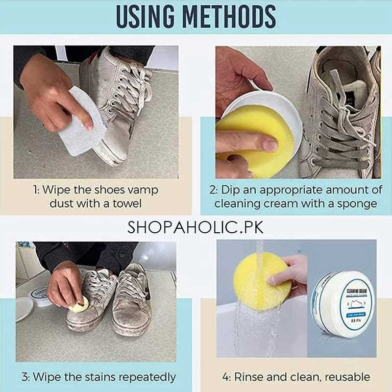 White Shoe Cleaner and Polish with Sponge