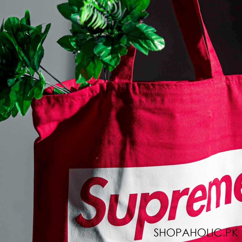 Supreme Heavy Canvas Zipper Tote Bag with Inside Zippered Pocket