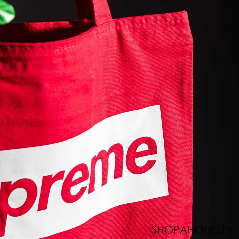 Supreme Heavy Canvas Zipper Tote Bag with Inside Zippered Pocket