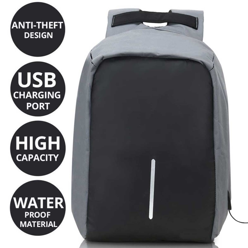 Ultra-Light Anti Theft Student Laptop Backpack Bag for Men with USB Charging Port