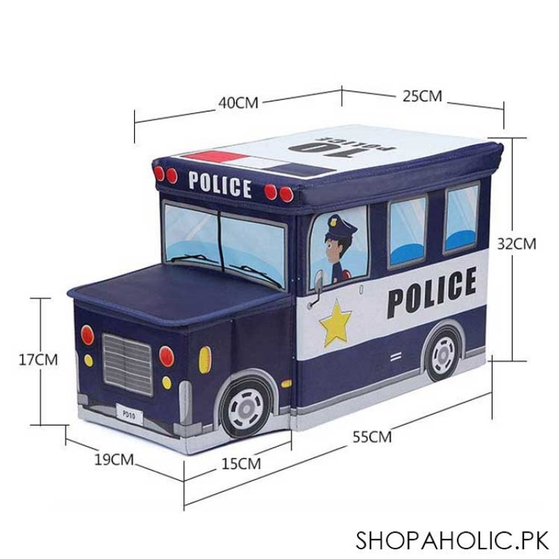 Foldable Police Bus Storage Box Organizer