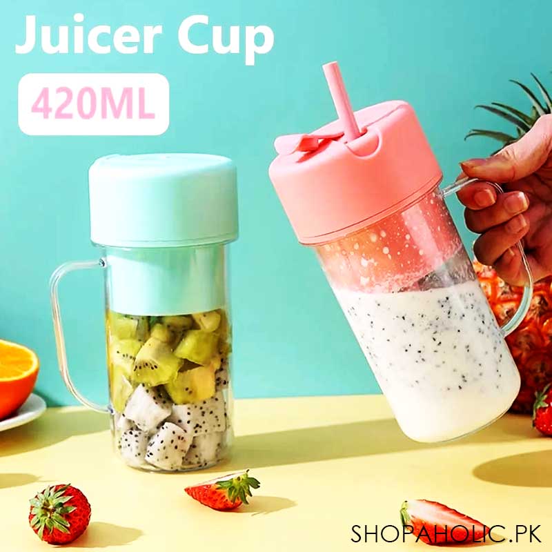 Rechargeable Mini Portable Juicer Cup with Straw for Home, Travel, Outdoor